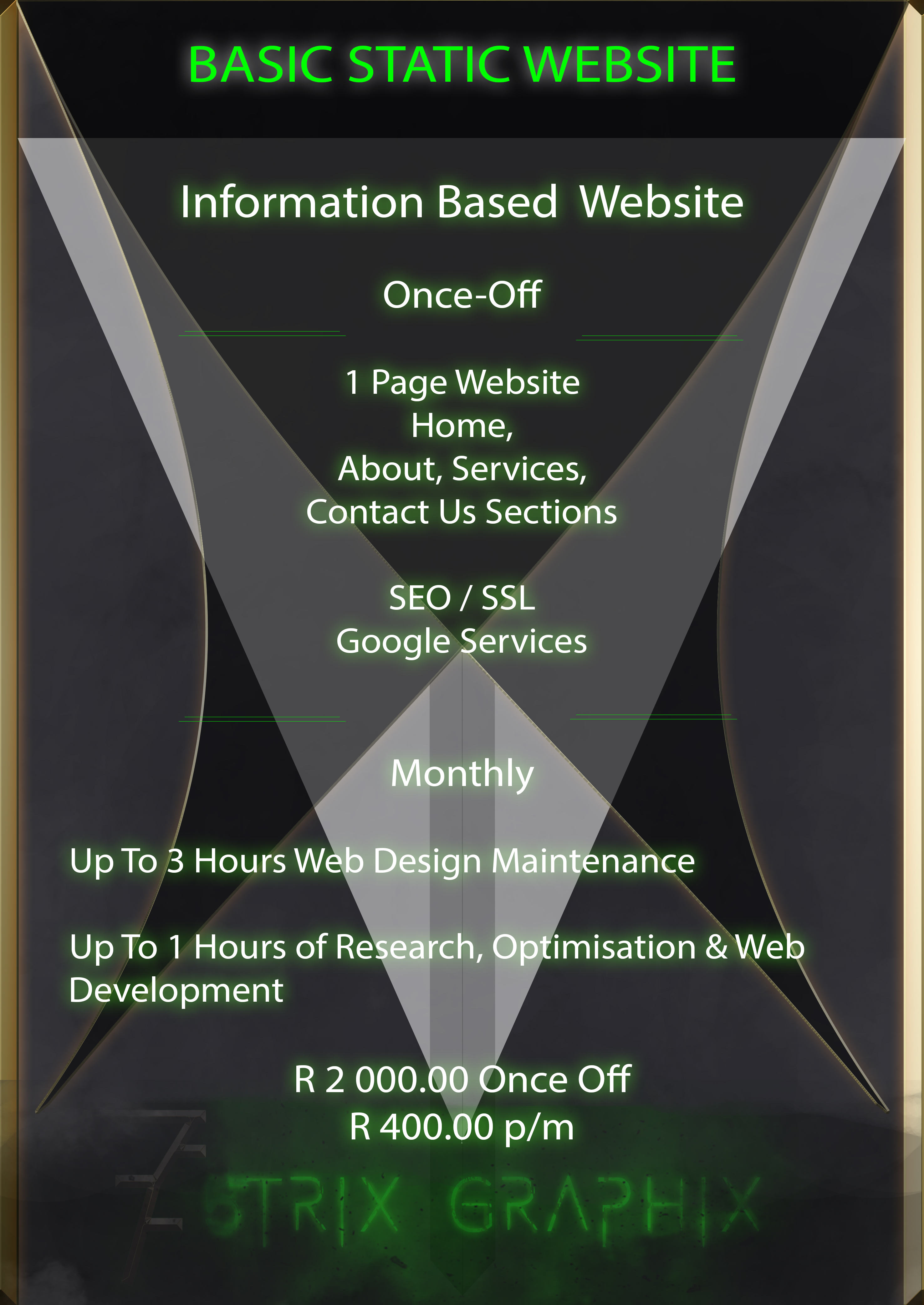 basic static one page prices